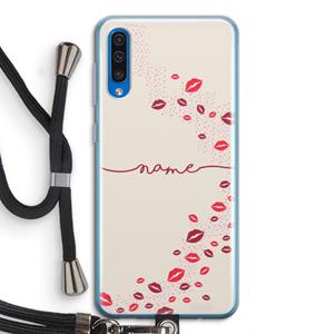 CaseCompany Kusjes: Samsung Galaxy A50 Transparant Hoesje met koord