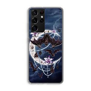 CaseCompany Vleermuizen Maan: Samsung Galaxy S21 Ultra Transparant Hoesje
