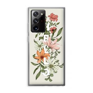 CaseCompany Hello bloemen: Samsung Galaxy Note 20 Ultra / Note 20 Ultra 5G Transparant Hoesje