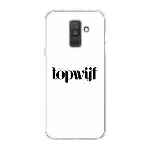 CaseCompany Topwijf Wit: Samsung Galaxy A6 Plus (2018) Transparant Hoesje