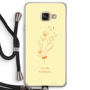 CaseCompany No rain no flowers: Samsung Galaxy A3 (2016) Transparant Hoesje met koord