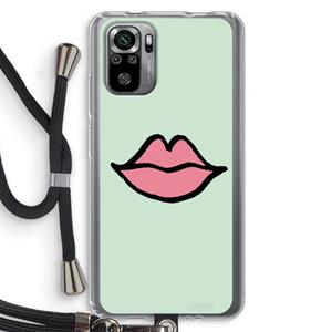 CaseCompany Kusje: Xiaomi Redmi Note 10S Transparant Hoesje met koord