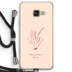 CaseCompany Where flowers bloom: Samsung Galaxy A3 (2016) Transparant Hoesje met koord