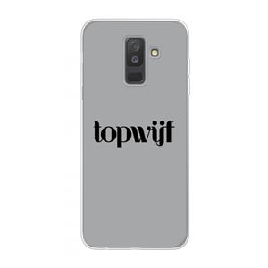 CaseCompany Topwijf Grijs Zwart: Samsung Galaxy A6 Plus (2018) Transparant Hoesje