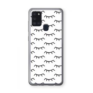 CaseCompany Wimpers: Samsung Galaxy A21s Transparant Hoesje