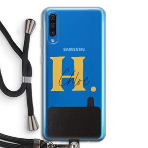 CaseCompany Amber Script: Samsung Galaxy A50 Transparant Hoesje met koord