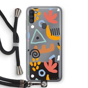 CaseCompany Abstract: Samsung Galaxy A11 Transparant Hoesje met koord
