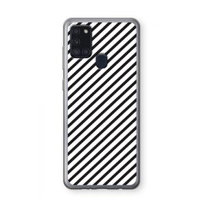 CaseCompany Strepen zwart-wit: Samsung Galaxy A21s Transparant Hoesje