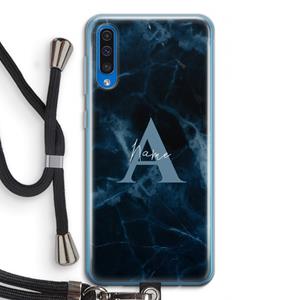 CaseCompany Midnight Marble: Samsung Galaxy A50 Transparant Hoesje met koord