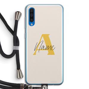 CaseCompany Amber Script: Samsung Galaxy A50 Transparant Hoesje met koord