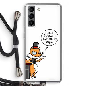 CaseCompany Geen Gezeik: Samsung Galaxy S21 Transparant Hoesje met koord