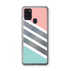 CaseCompany Strepen pastel: Samsung Galaxy A21s Transparant Hoesje