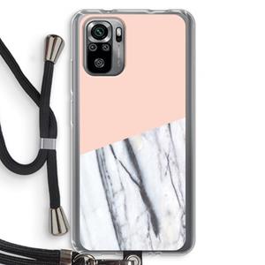 CaseCompany A touch of peach: Xiaomi Redmi Note 10S Transparant Hoesje met koord