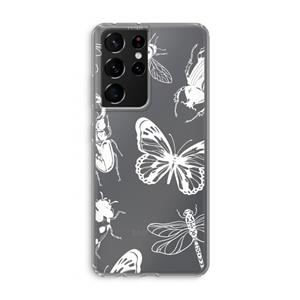 CaseCompany Tiny Bugs: Samsung Galaxy S21 Ultra Transparant Hoesje