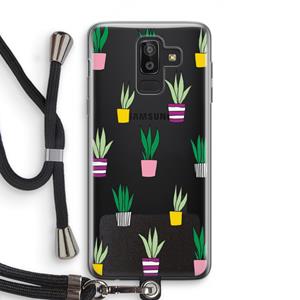 CaseCompany Sanseveria: Samsung Galaxy J8 (2018) Transparant Hoesje met koord