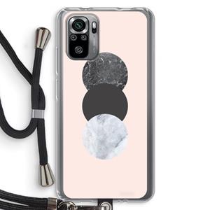 CaseCompany Marmeren cirkels: Xiaomi Redmi Note 10S Transparant Hoesje met koord