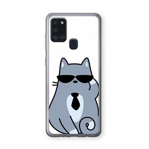 CaseCompany Cool cat: Samsung Galaxy A21s Transparant Hoesje
