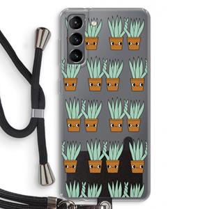 CaseCompany Sansevieria: Samsung Galaxy S21 Transparant Hoesje met koord
