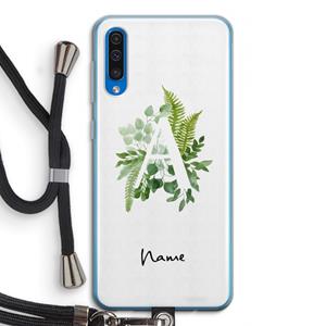 CaseCompany Green Brush: Samsung Galaxy A50 Transparant Hoesje met koord