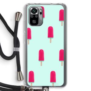 CaseCompany Waterijsje: Xiaomi Redmi Note 10S Transparant Hoesje met koord