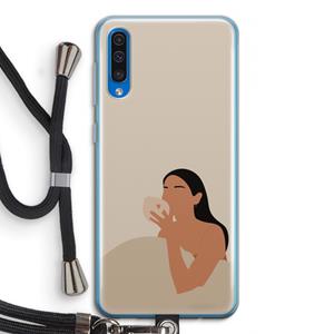 CaseCompany Fresh coffee: Samsung Galaxy A50 Transparant Hoesje met koord