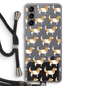 CaseCompany Doggy: Samsung Galaxy S21 Transparant Hoesje met koord