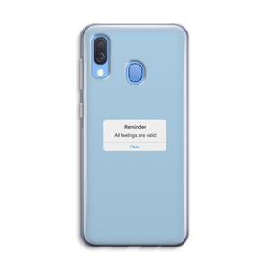 CaseCompany Reminder: Samsung Galaxy A40 Transparant Hoesje