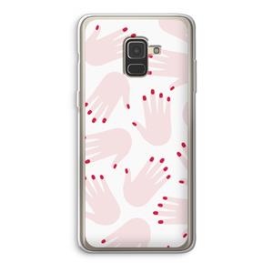 CaseCompany Hands pink: Samsung Galaxy A8 (2018) Transparant Hoesje