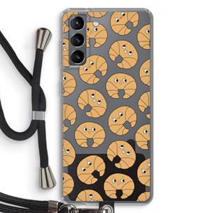 CaseCompany Croissant: Samsung Galaxy S21 Transparant Hoesje met koord