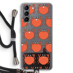 CaseCompany Krab: Samsung Galaxy S21 Transparant Hoesje met koord