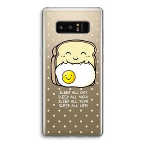 CaseCompany Sleep All Day: Samsung Galaxy Note 8 Transparant Hoesje