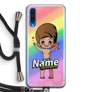 CaseCompany Chibi Maker man: Samsung Galaxy A50 Transparant Hoesje met koord