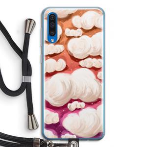 CaseCompany Katoen Wolken: Samsung Galaxy A50 Transparant Hoesje met koord