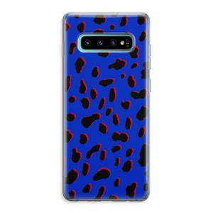 CaseCompany Blue Leopard: Samsung Galaxy S10 Plus Transparant Hoesje