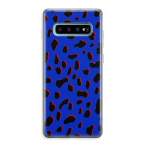 CaseCompany Blue Leopard: Samsung Galaxy S10 Plus Transparant Hoesje