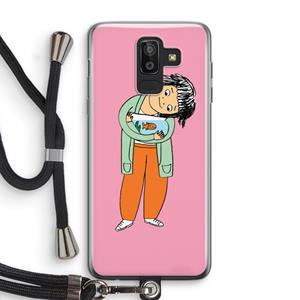 CaseCompany Visknuffel: Samsung Galaxy J8 (2018) Transparant Hoesje met koord