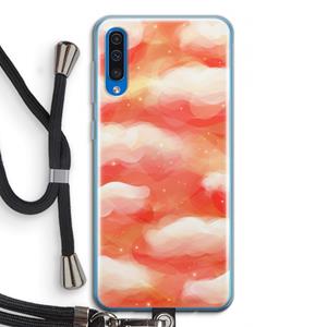 CaseCompany Lichte Wolken: Samsung Galaxy A50 Transparant Hoesje met koord