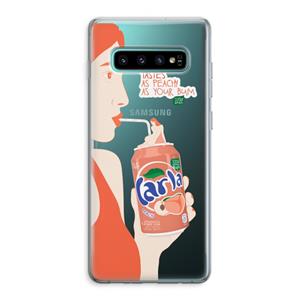 CaseCompany Peach please!: Samsung Galaxy S10 Plus Transparant Hoesje