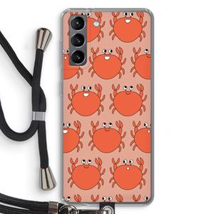 CaseCompany Krab: Samsung Galaxy S21 Transparant Hoesje met koord