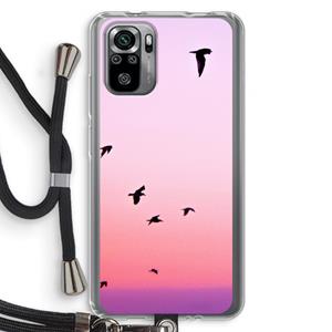 CaseCompany Fly away: Xiaomi Redmi Note 10S Transparant Hoesje met koord