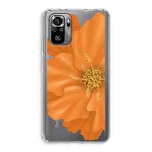 CaseCompany Orange Ellila flower: Xiaomi Redmi Note 10S Transparant Hoesje