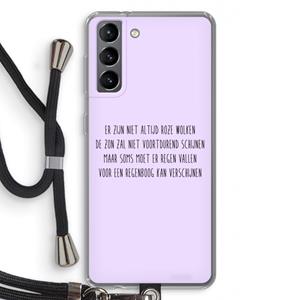 CaseCompany Regenboog: Samsung Galaxy S21 Transparant Hoesje met koord
