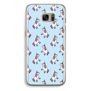 CaseCompany Eenhoorns overal: Samsung Galaxy S7 Edge Transparant Hoesje