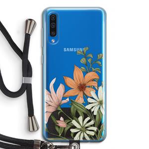 CaseCompany Floral bouquet: Samsung Galaxy A50 Transparant Hoesje met koord