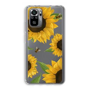 CaseCompany Sunflower and bees: Xiaomi Redmi Note 10S Transparant Hoesje