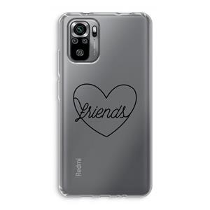 CaseCompany Friends heart black: Xiaomi Redmi Note 10S Transparant Hoesje