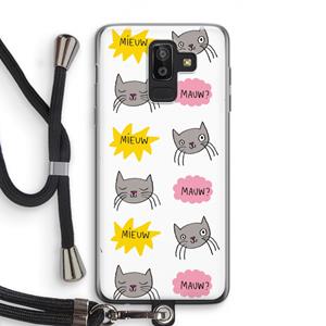 CaseCompany Meow: Samsung Galaxy J8 (2018) Transparant Hoesje met koord