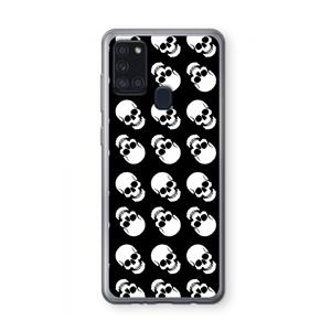 CaseCompany Musketon Skulls: Samsung Galaxy A21s Transparant Hoesje
