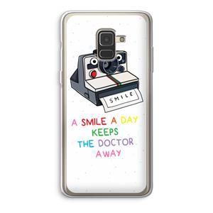 CaseCompany Smile: Samsung Galaxy A8 (2018) Transparant Hoesje