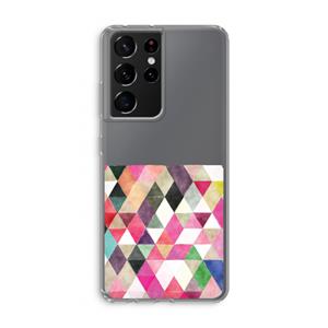 CaseCompany Gekleurde driehoekjes: Samsung Galaxy S21 Ultra Transparant Hoesje